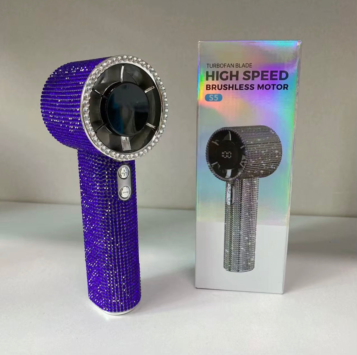 Premium Rhinestone High-Speed Fan